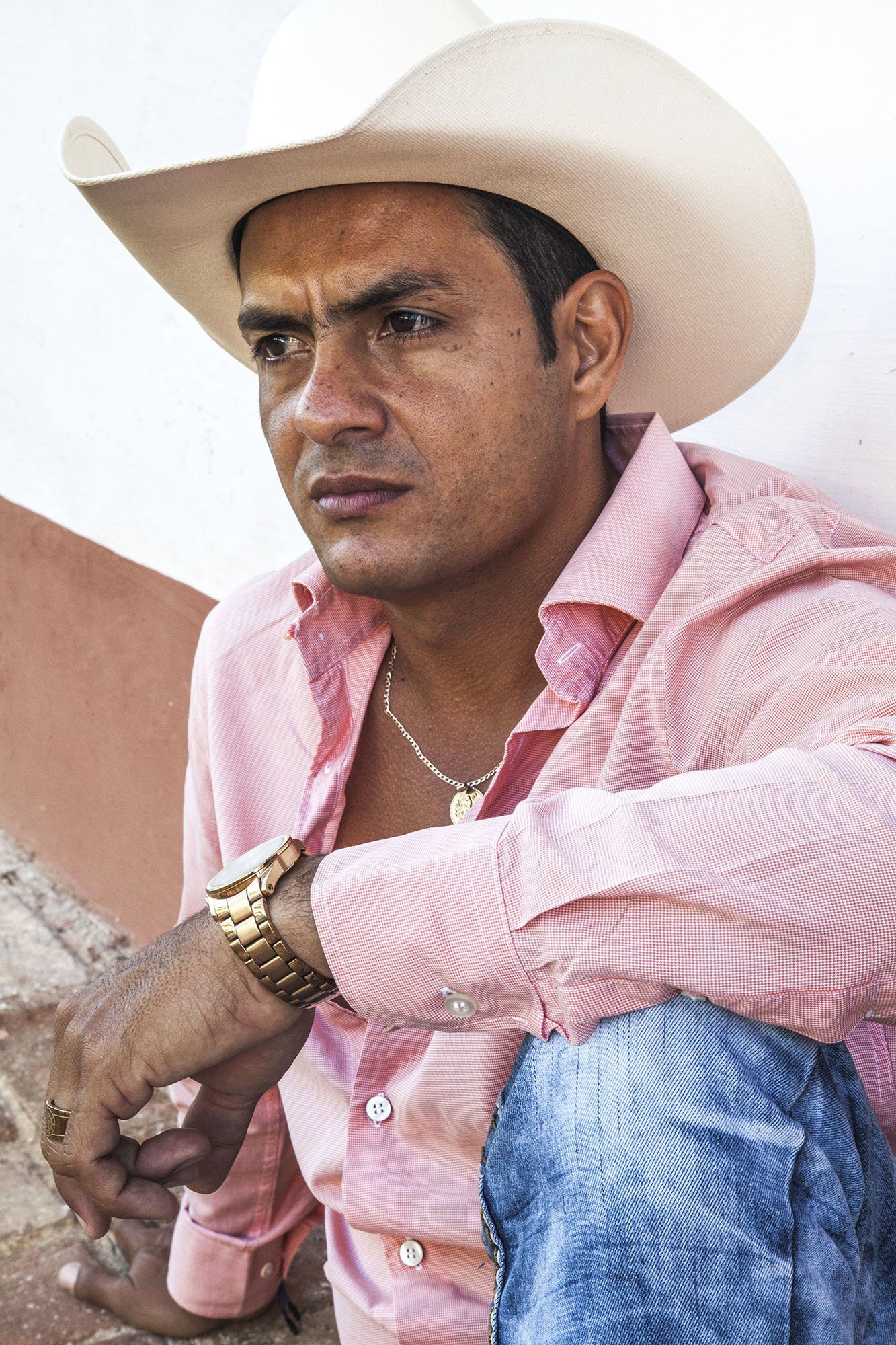 A Cuban called Mila wearing his cowboy hat in the streets of Trinidad Cuba