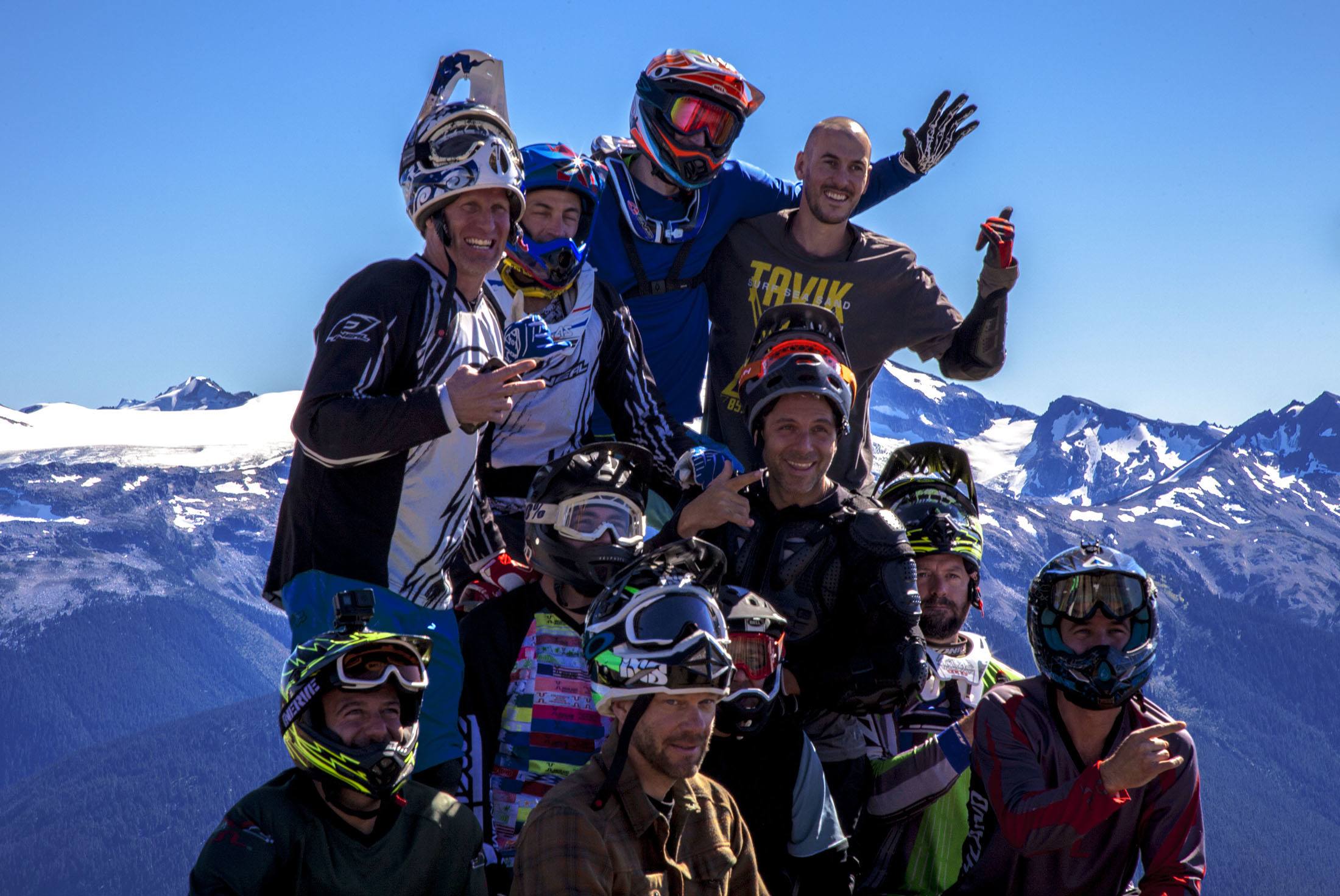 A group of men in the mountains near Whistler Canada