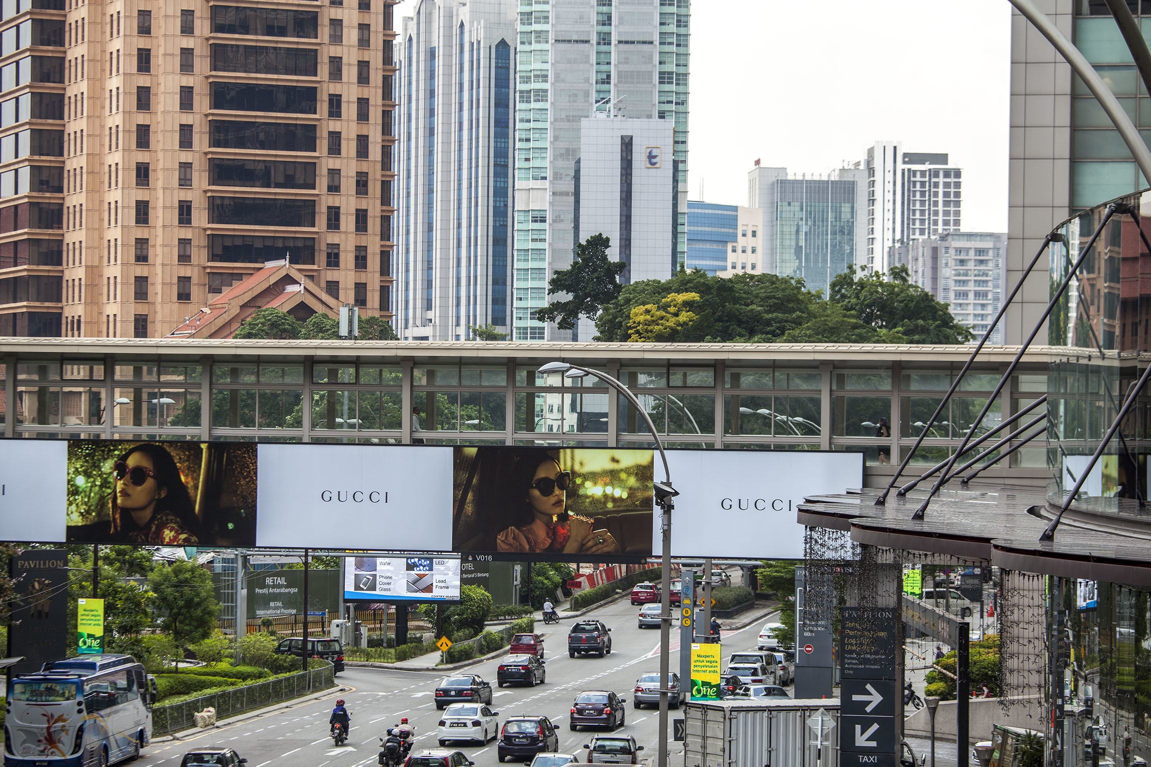 A pedestrian overpass near Bukit Bintang Kuala Lumpur Malaysia