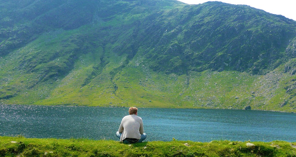 Ben sitting beside a lake Ireland
