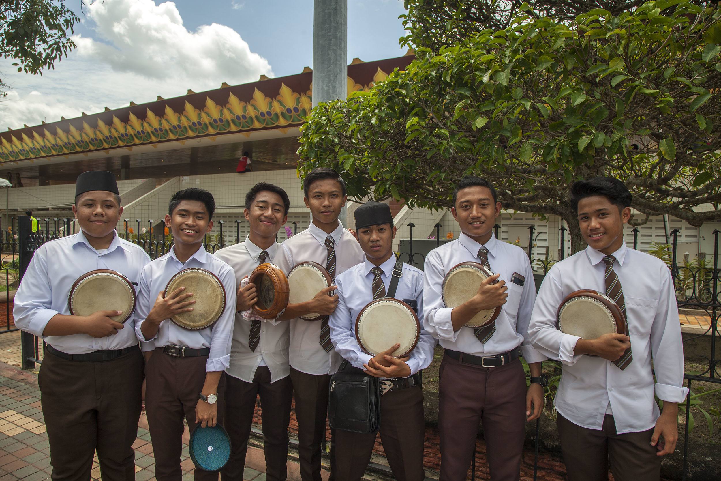 Bruneian musicians in the street in Bandar Seri Begawan Brunei Darussalam