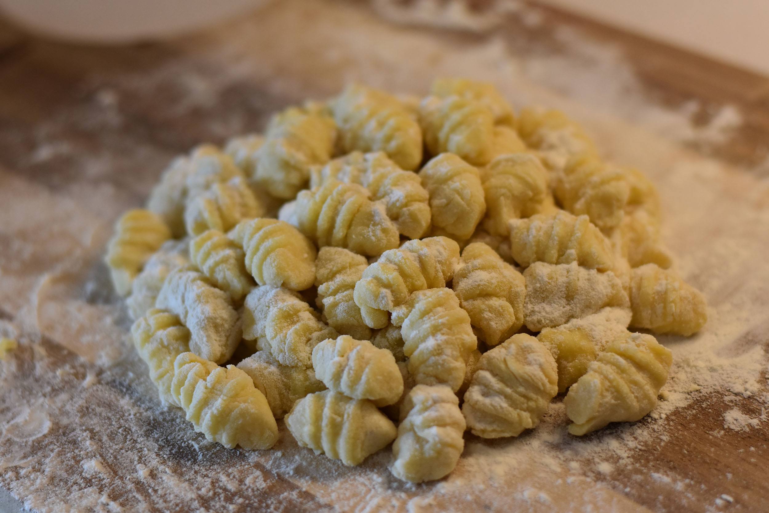 Gnocchi on a board