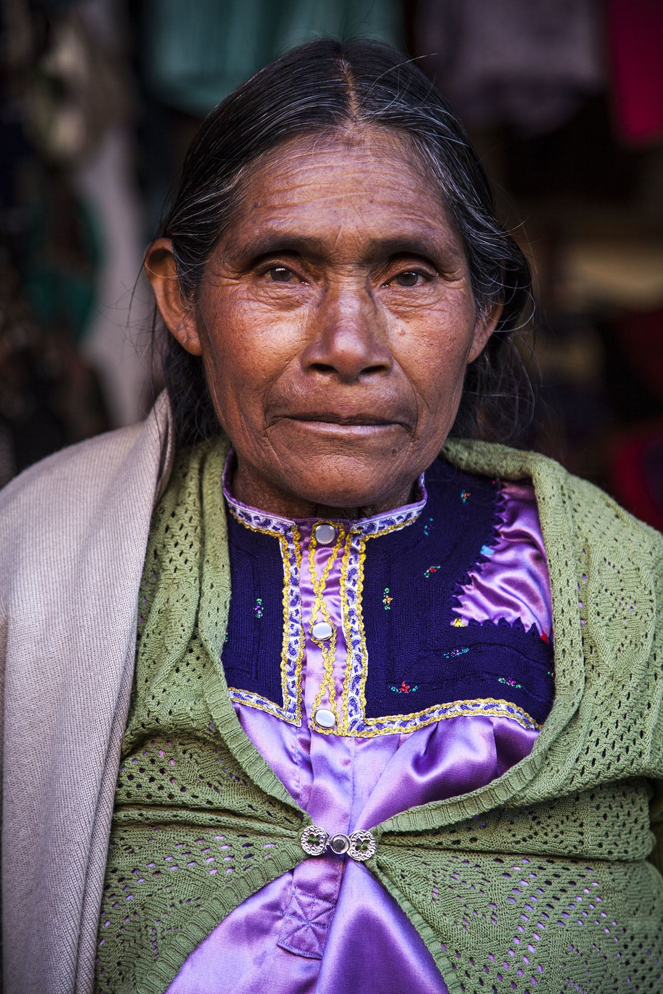 Merchant in Mercado de Artesanas San Juan Chamula Mexico photography page