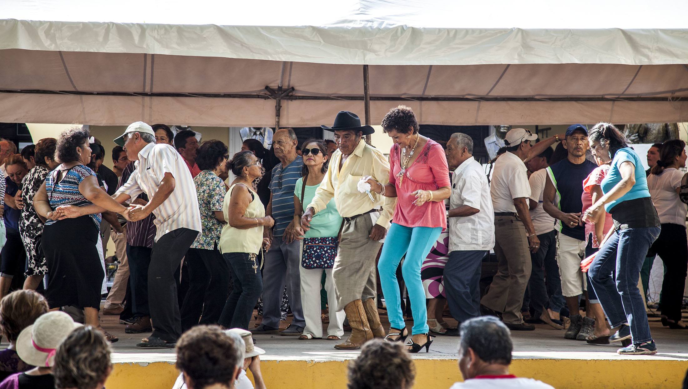 People dancing in a public space in Merida Mexico