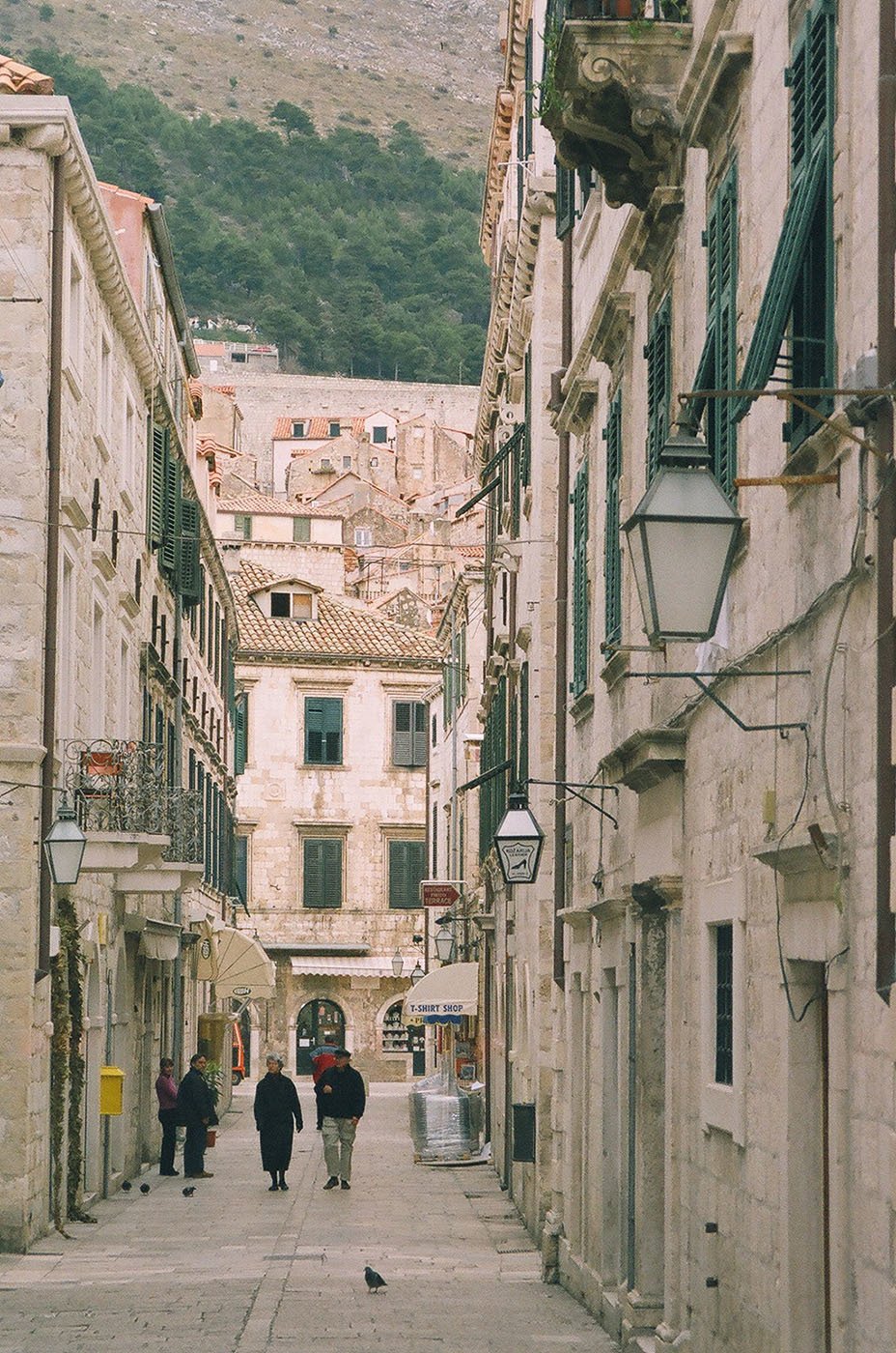 People walking along a street in the Old Town of Dubrovnik Croatia