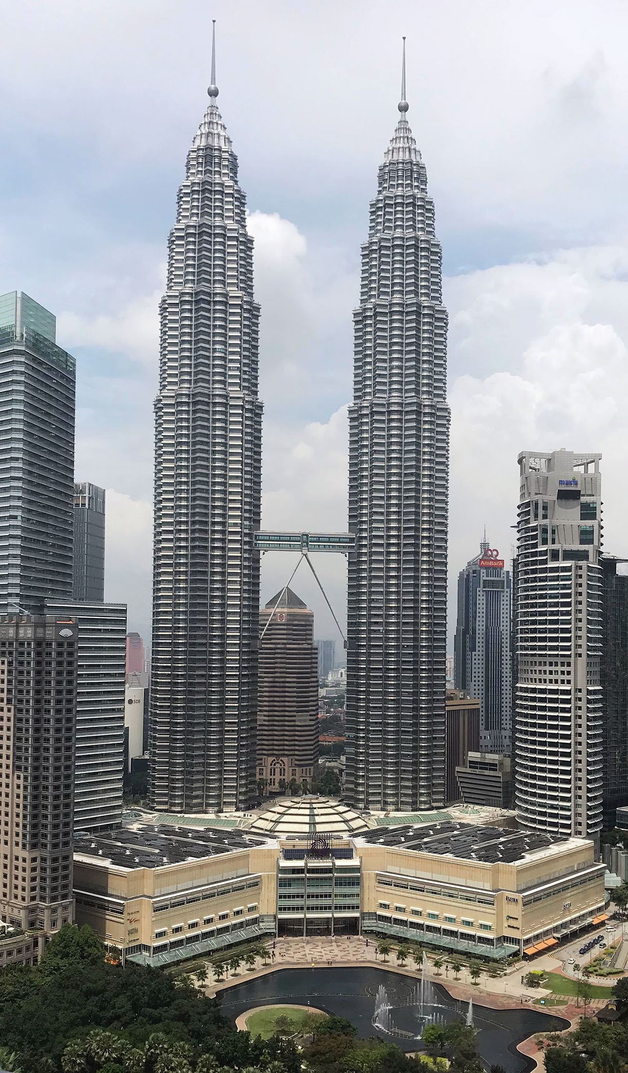 Petronas Towers from a nearby hotel in Kuala Lumpur Malaysia