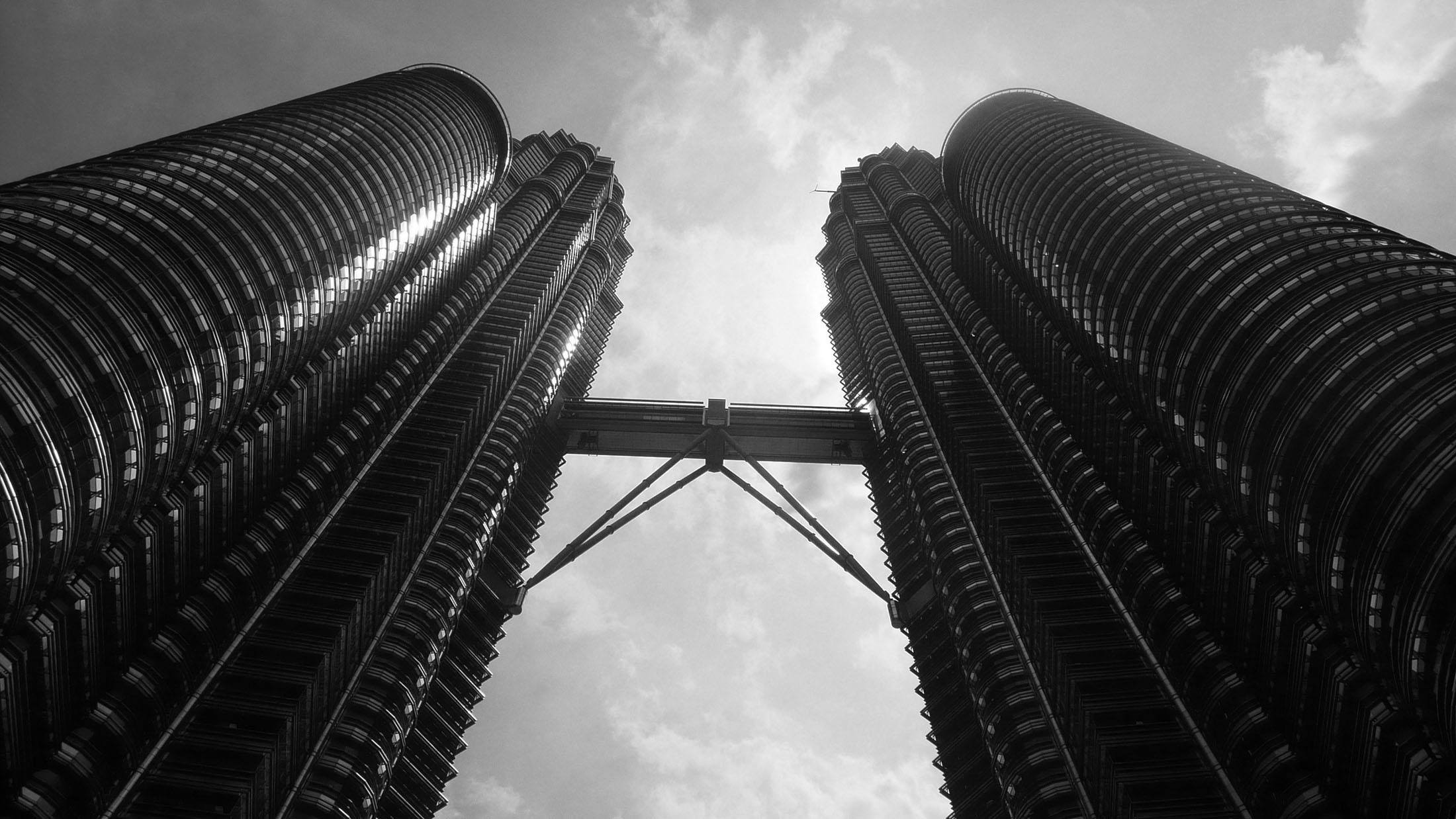 Petronas Towers from below Kuala Lumpur Malaysia