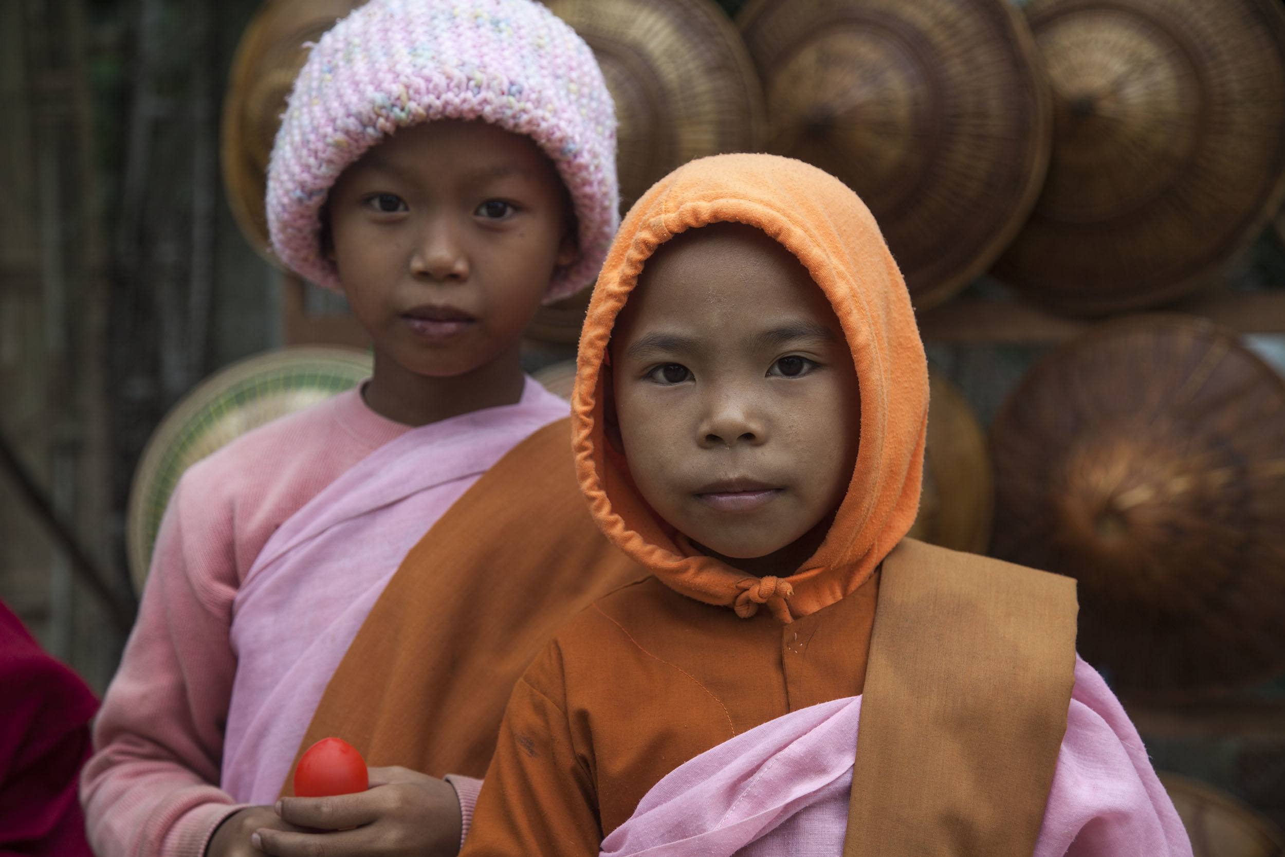 Two young girls in Mingun Myanmar