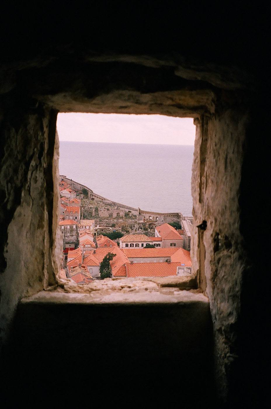 View of Old Town Dubrovnik from a window Croatia