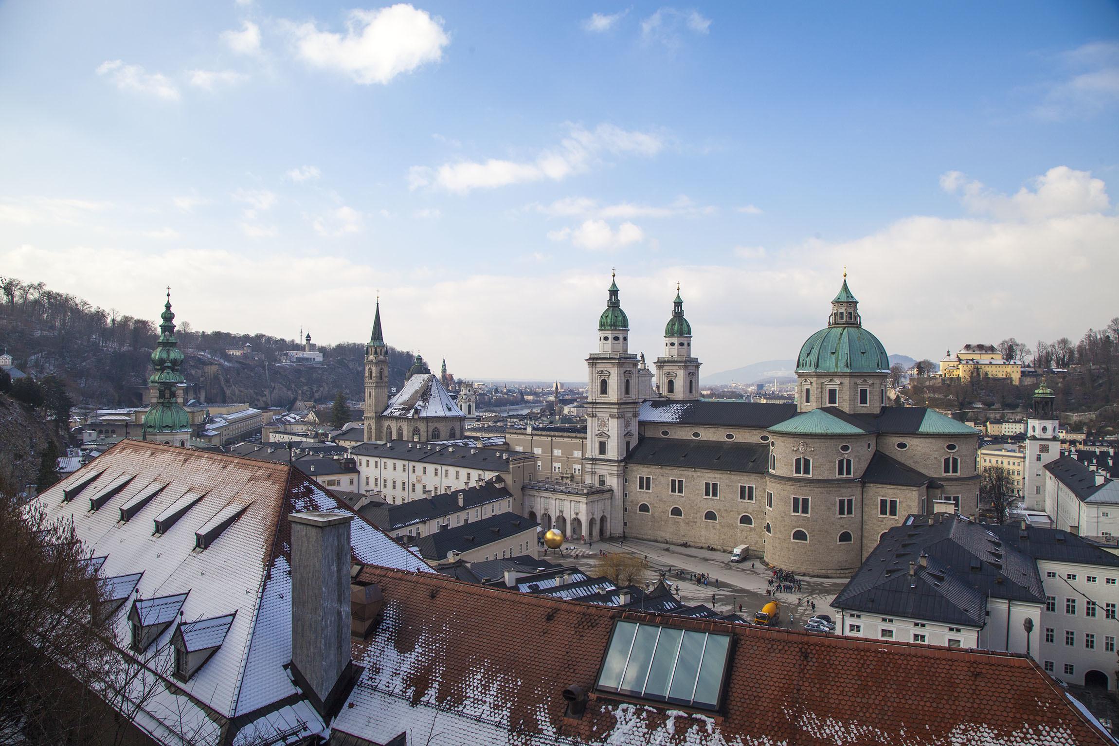 View of Salzburg from road leading to the Fortress Austria