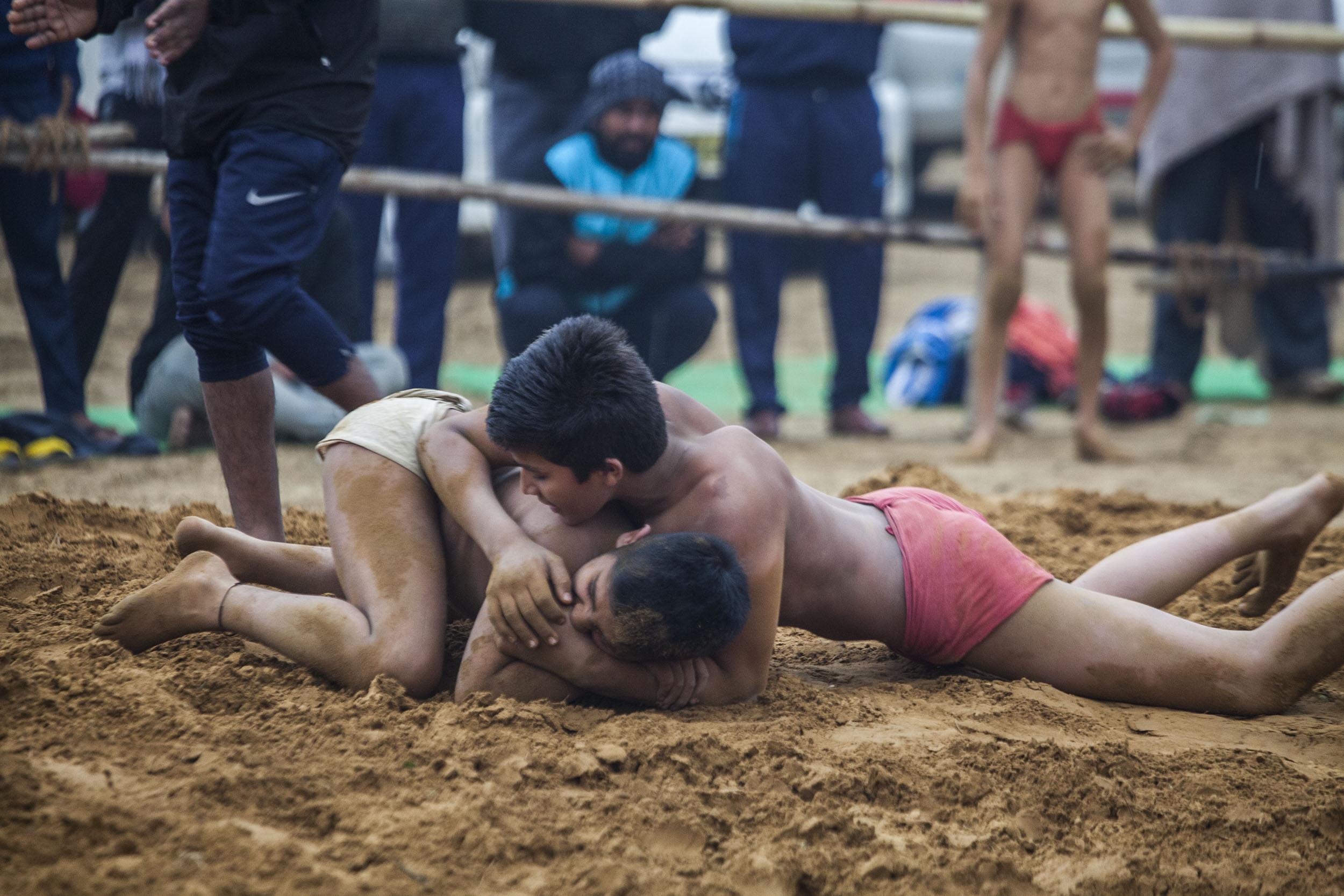 Young Kushti wrestlers in Delhi India