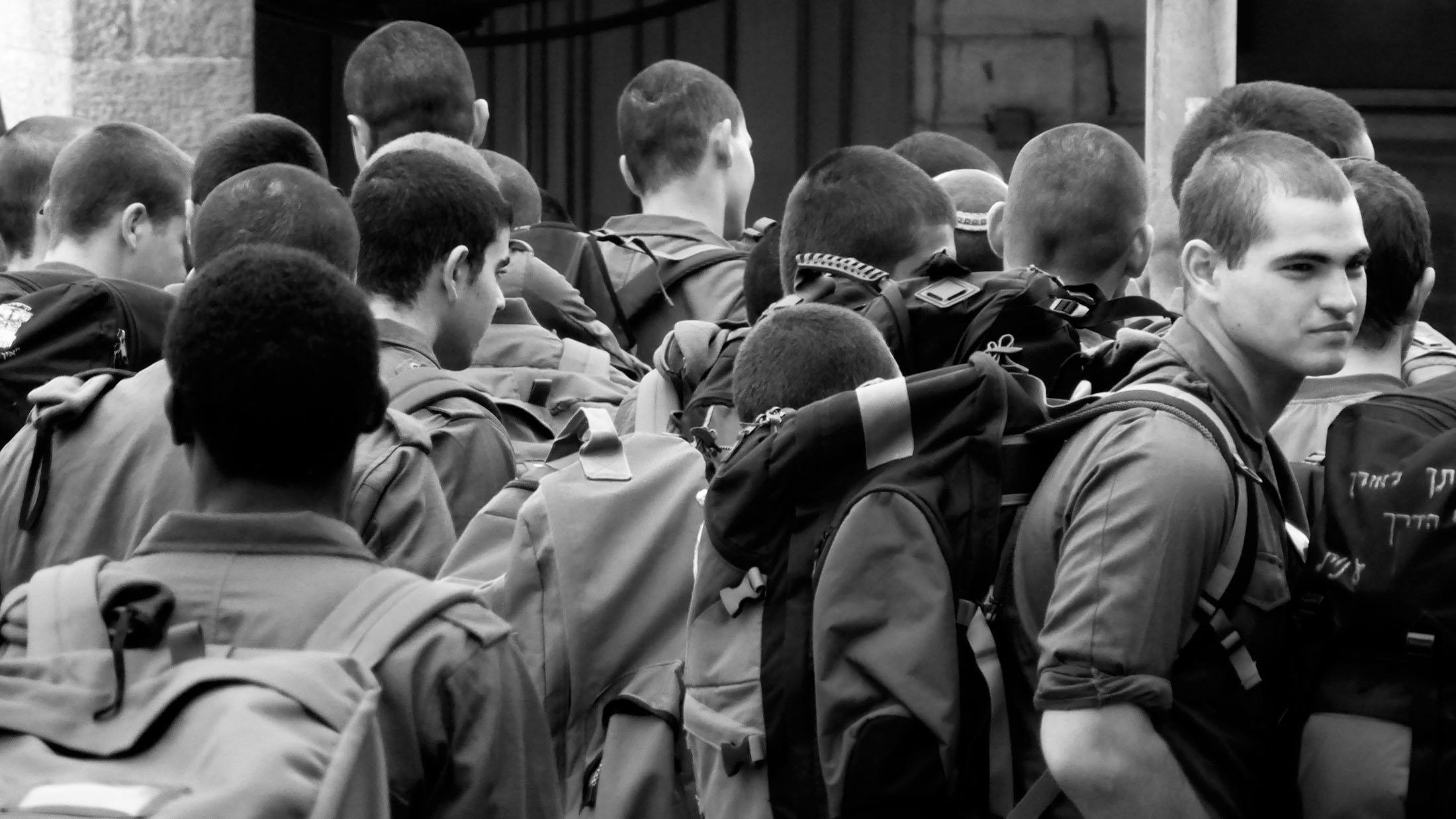 Young soldiers in the streets of Jerusalem Israel