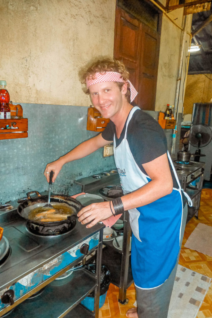 4 Ben cooking at Baan Thai cooking school in Chiang Mai, Thailand