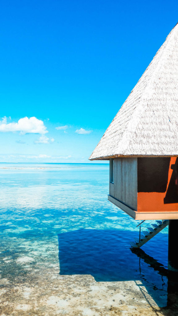 An overwater bungalow on Master Islasnd (Îlot Maître), New Caledonia