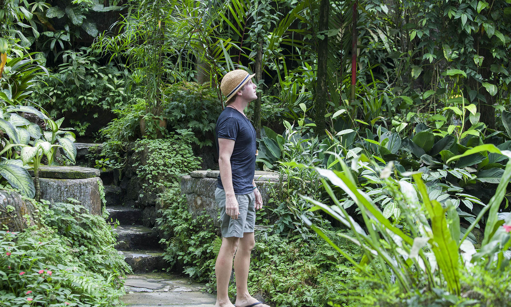 Ben among butterflies at Kuala Lumpur Butterfly Park