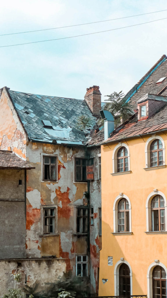 Old buildings in central Bratislava Slovakia