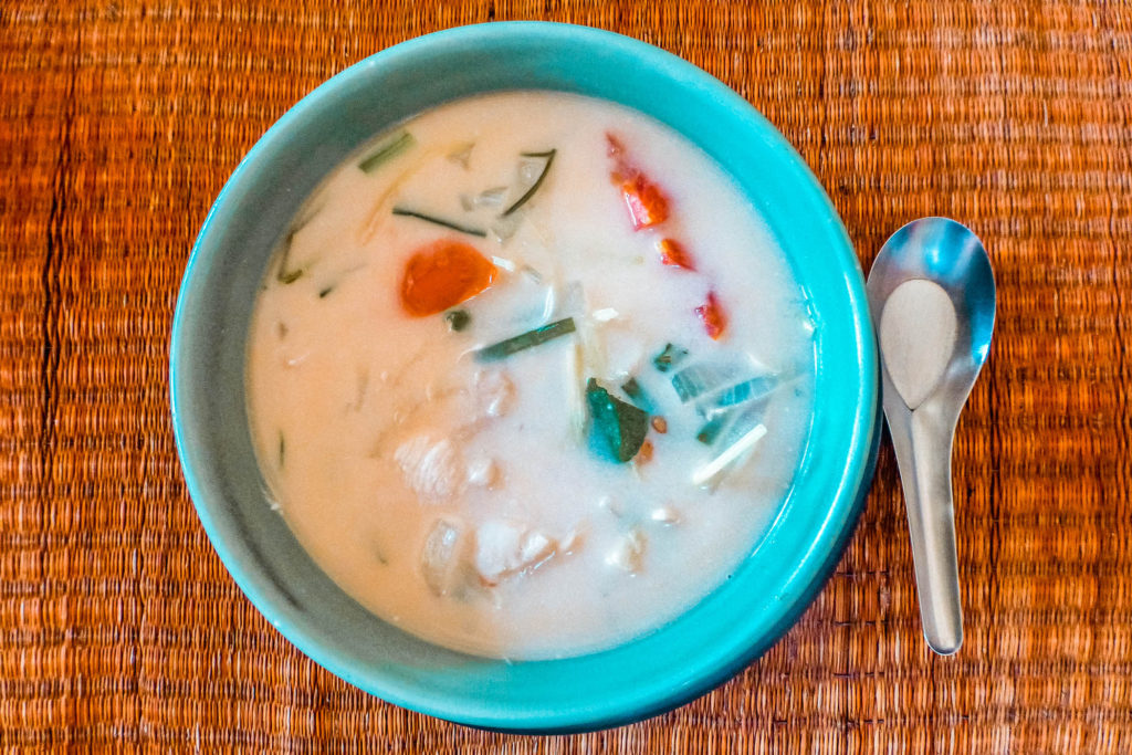 Soup made at Baan Thai cooking school in Chiang Mai, Thailand