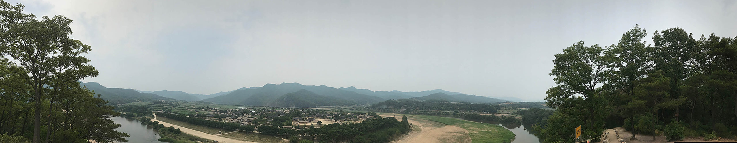 View of Hahoe from Buyongdae Cliff Lookout, South Korea