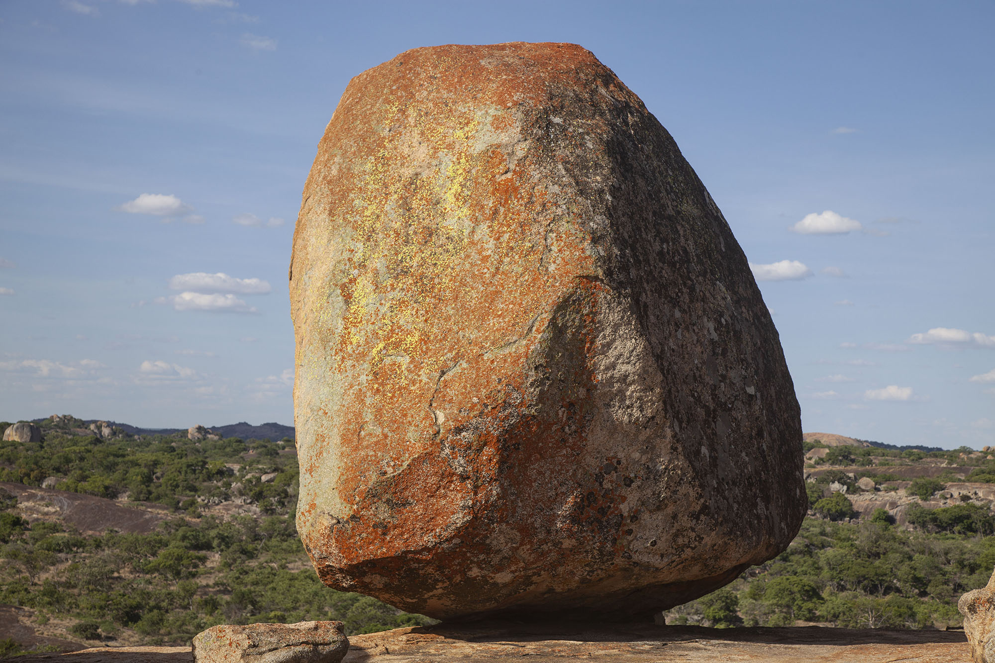 Boulder covered in lichen at World's View in Matobo National Park Zimbabwe