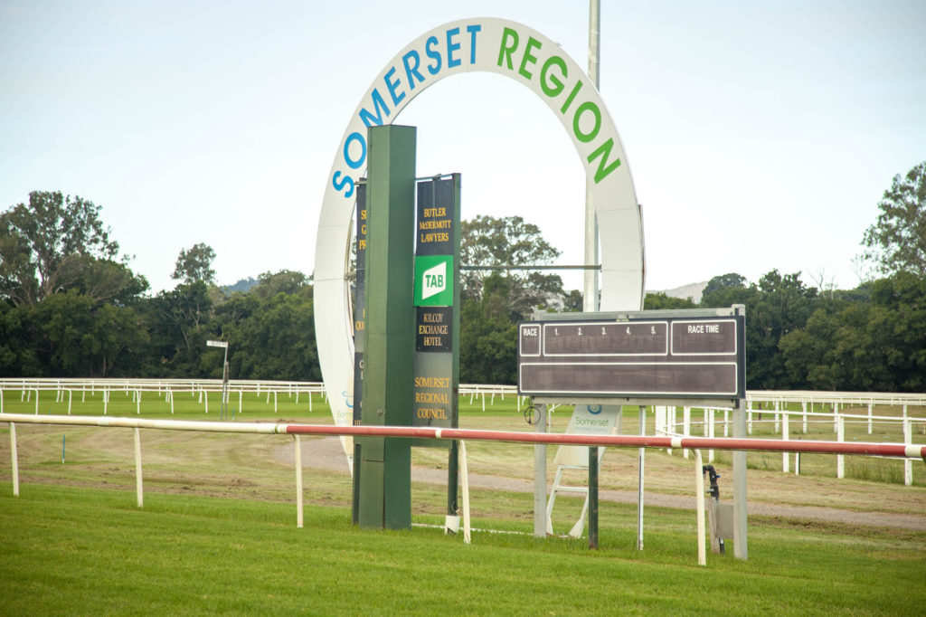 Kilcoy Racecourse with Somerset sign