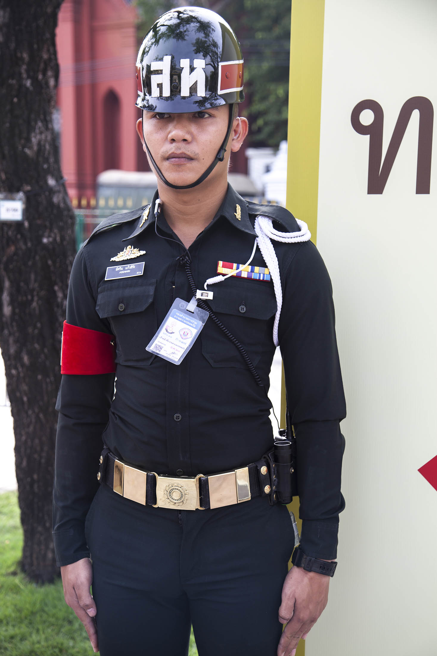 Soldier outside Sanam Luang, Bangkok, Thailand